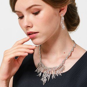 Swarovski Crystal Statement Necklace Earrings Set